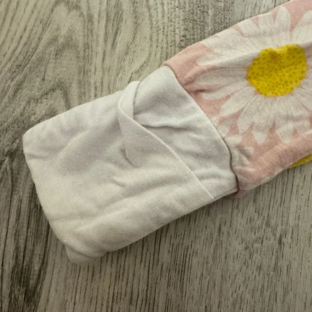 Little Sleepies Pink and White Daisy Footies Pajamas